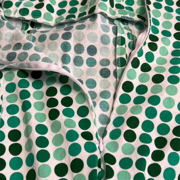 Calvin Klein Women's Sheath Dress Green Polka Dot Size 10 Sleeveless Zipper - Picture 4 of 9